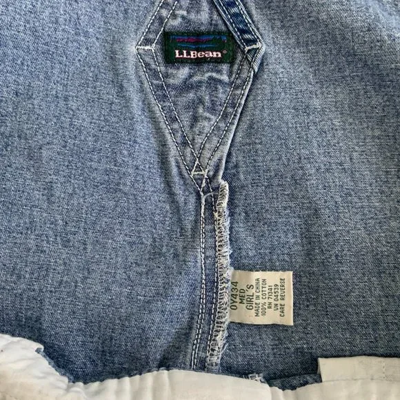 90s 100% Cotton Classic Vintage L.L. Bean Bib Overalls Medium Wash - Picture 4 of 4
